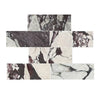 Calacatta Viola Imperiale white black veined marble 4x12 polished-honed tiles