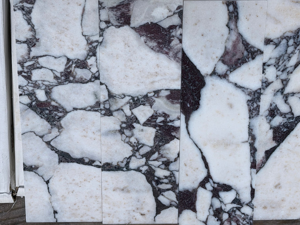 Calacatta Viola Imperiale Marble 4x12 Polished-Honed Slab