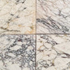 Calacatta Violetta Royale Monet Marble 12x12 polished-honed white tiles with black beige veining