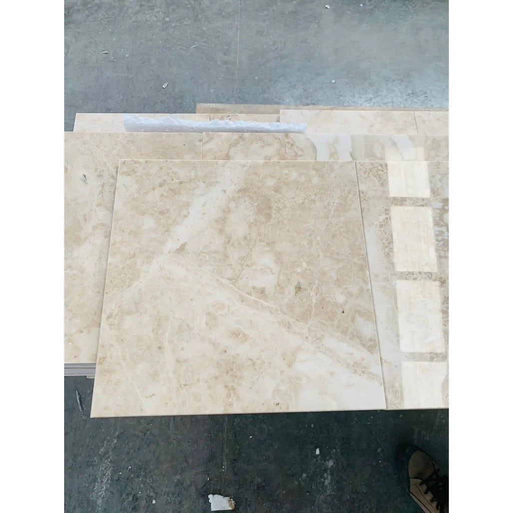 Beige marble tiles from Cappuccino Marble 18X18 Polished collection
