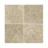 Four beige Cappuccino Marble 18X18 Polished tiles showcasing elegant design
