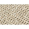 Beige square mosaic tile pattern of Cappuccino Marble 5/8X5/8 Mosaic Tile Polished