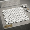 Carrara white 1 inch hexagon mosaic marble tile in polished or honed italian white carrara marble