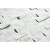 Carrara White 1X2 Brick Mosaic Marble Tile Split-Faced with white stacked stone wall