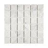 Carrara White 2X2 Mosaic Marble Tile in polished or honed finish on display
