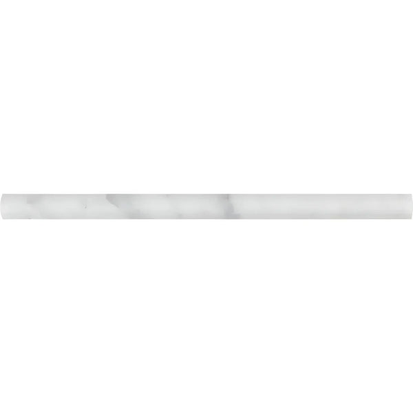 Carrara White 3/4X12 Bullnose Liner Polished or Honed Marble Pencil Tile