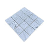 Carrara White 3x3 Tumbled marble mosaic tiles with gray veining