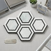 Carrara white 5 inch hexagon combination mosaic marble tile polished with black hexagonal pattern and modern design