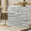 Carrara white bamboo sticks italian marble mosaic tile panel in stacked brick pattern with white and light gray tones
