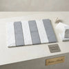 Carrara White Bardiglio Imperiale 3x12 field tile in gray and white Italian marble arranged in alternating stripes