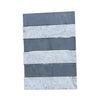 Stacked gray and white marble tiles of Carrara White Bardiglio Imperiale 3x12 field tile