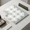 A white and light green marble mosaic tile set with geometric floral pattern carrara white florida flower border corner Ming Green polished or honed
