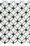 Carrara White Florida Flower Mosaic (Thassos+White Carrara(Oval)+Black(Dots)) Mosaic Marble Tile Polished or Honed