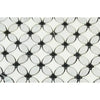 Interlocking black and white mosaic tile pattern from Carrara White Florida Flower Mosaic