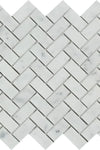 Carrara White Herringbone Mosaic 1X2 Brick Mosaic Marble Tile Polished or Honed