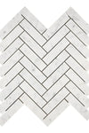 Carrara White Herringbone Mosaic 1X4 Brick Mosaic Marble Tile Polished or Honed