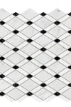 Carrara White Lattice (Thassos+Carrara White+Black) Mosaic Marble Tile Polished or Honed