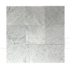 Carrara White Madley polished marble tile arrangement for elegant flooring design