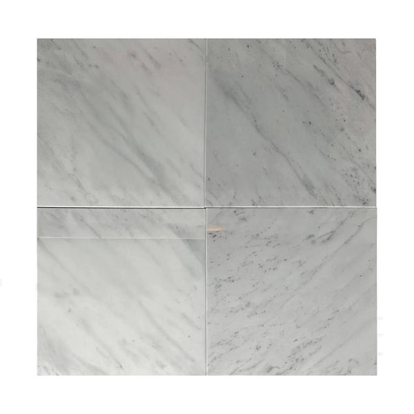 Four Carrara White Madley 12X12 Polished Marble Tiles for sale at $4.66 per sq.ft