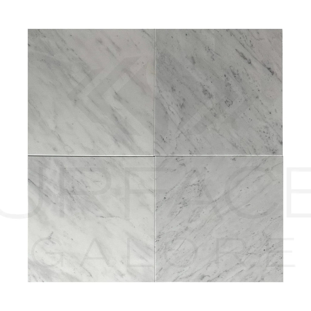 Carrara White Madley 12X12 Polished Marble Tiles for elegant flooring design