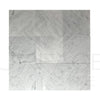 Nine square Carrara White Madley Polished Marble Tiles displayed for sale