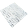 White marble mosaic tile sheet from Carrara White Marble collection
