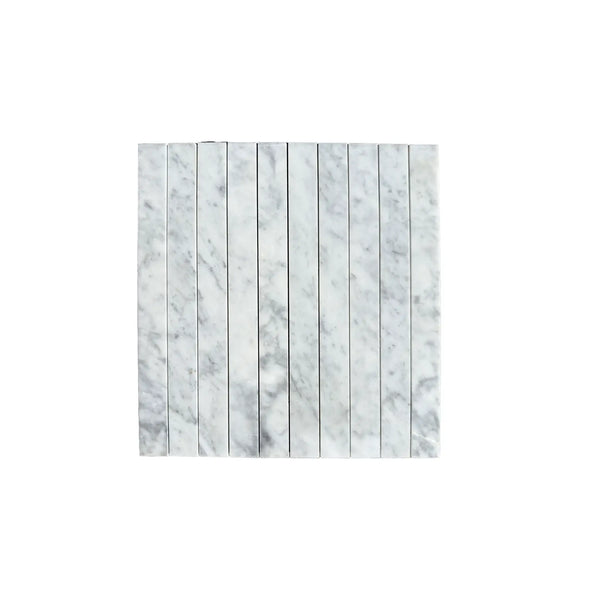 White marble tile mosaic from Carrara White Marble 1 1/8 X 12 Mosaic product