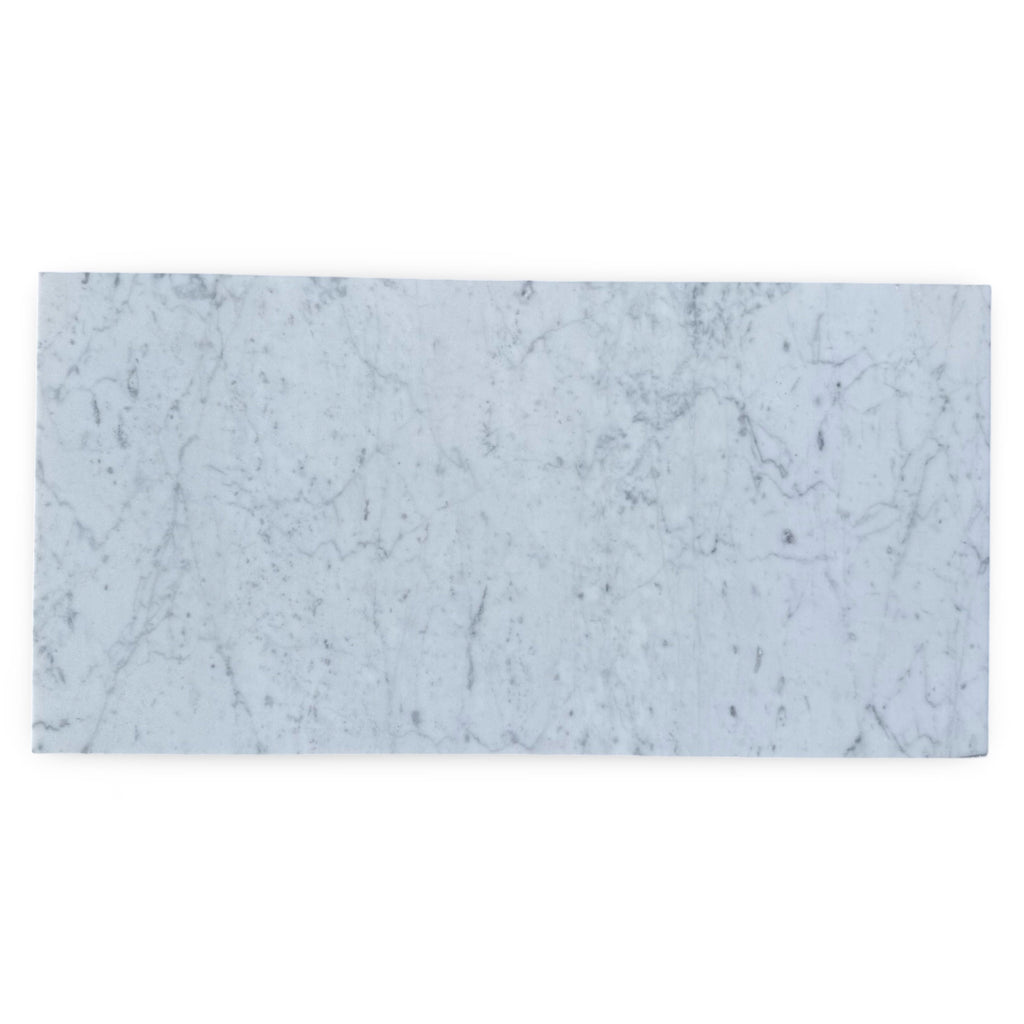 Light gray rectangular slab of Carrara White Marble 12X24 polished or honed