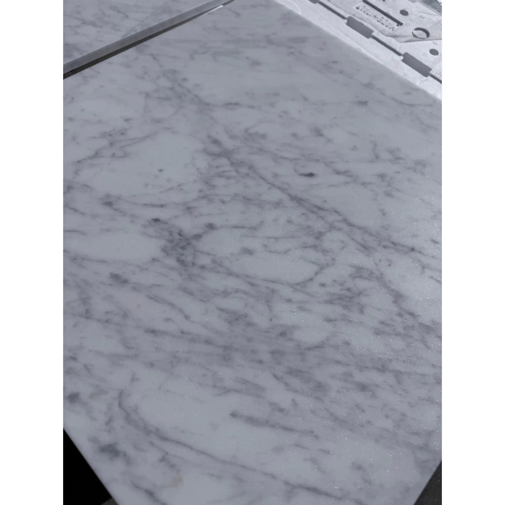 Carrara White Marble 18x18 Polished Slab with Gray Veining