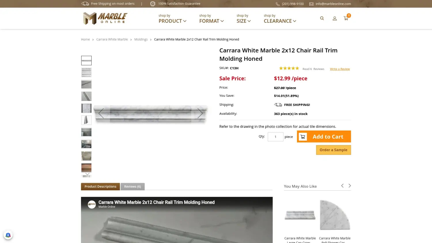 https://marbleonline.com/carrara-white-marble-2x12-chair-rail-trim-molding-honed