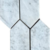 Carrara White Marble 3’’ X 12’’ Picket Mosaic showcasing elegant white marble tiles