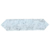 Carrara White Marble 3’’ X 12’’ Picket Mosaic featuring elongated hexagon tile design