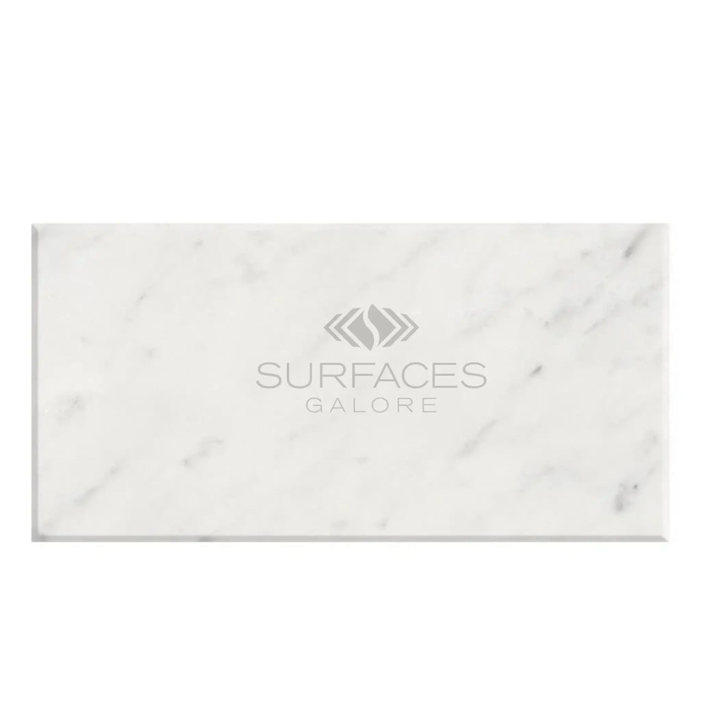 Rectangular marble slab of Carrara White Marble 3X6 polished or honed finish
