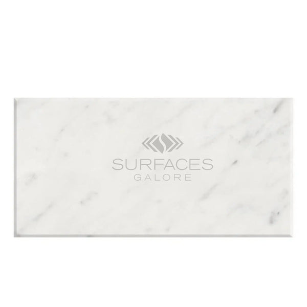 Rectangular marble slab of Carrara White Marble 3X6 polished or honed finish