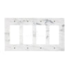 Carrara White Marble 4 Gang Rocker Switch Wall Plate showcasing elegant design