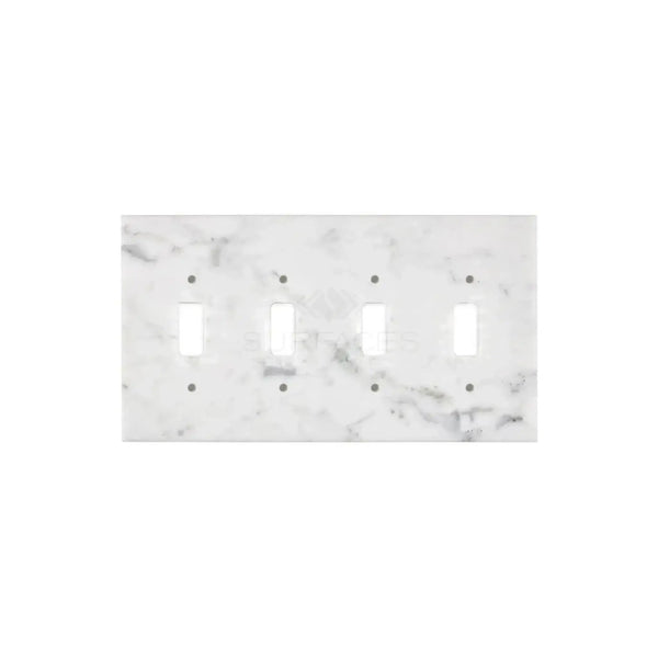 Carrara White Marble 4 Gang Toggle Switch Wall Plate elegant home decor accessory