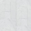 Carrara White Marble 4X12 Polished or Honed with elegant white tile pattern