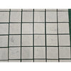 Carrara white marble 4x4 tumbled square mosaic tiles with subtle gray veining for elegant wall and floor use