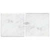 Two Carrara White Marble 4X4 Tumbled square tiles showcasing elegant design