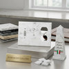 Carrara white marble double toggle duplex switch wall plate with classic black and white veining pattern