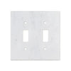 Carrara White Marble Double Toggle Plate Switch Wall Plate for elegant home decor