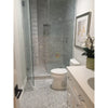 Modern bathroom featuring a glass shower and Carrara White Marble Double Toggle Wall Plate