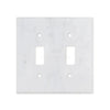 White Double Toggle Light Switch Plate from Carrara White Marble Collection