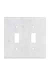 Carrara White Marble Double TOGGLE Plate Switch Wall Plate