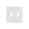 Carrara White Marble Double Toggle Plate Switch Wall Plate showcasing elegant design