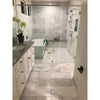 Marble-tiled bathroom featuring a glass shower and Carrara White Marble Switch Wall Plate