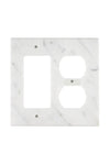 Carrara White Marble ROCKER - DUPLEX Switch Wall Plate