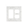 Carrara White Marble ROCKER - DUPLEX Switch Wall Plate with elegant marble design