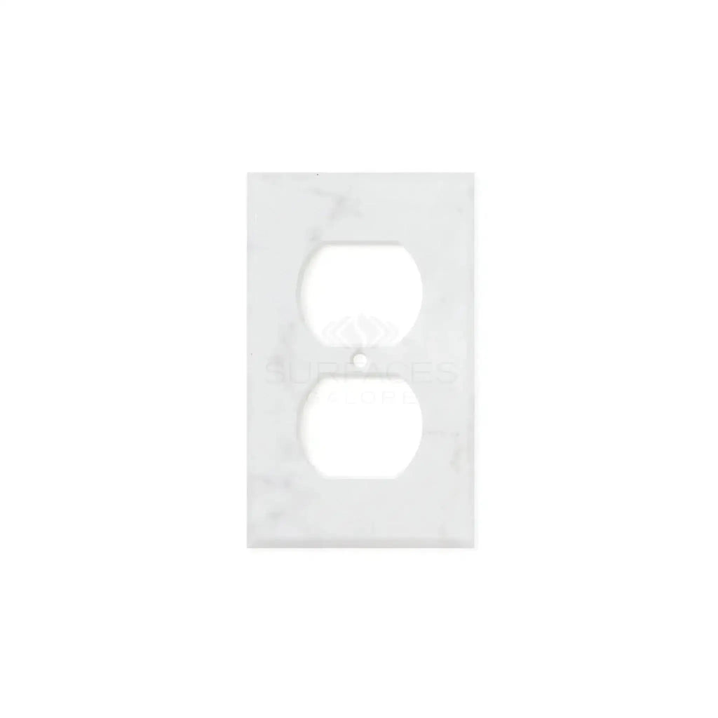 White duplex outlet cover for Carrara White Marble Single DUPLEX Plate Switch Wall Plate