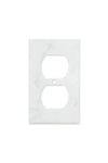 Carrara White Marble Single DUPLEX Plate Switch Wall Plate